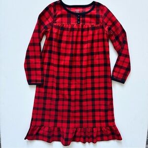 Carter's Red Plaid Girls Nightgown Pajama Size 6-7